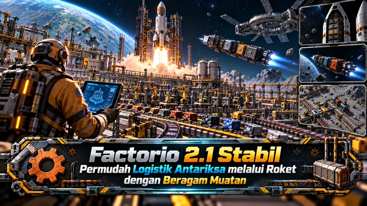 Factorio 2.1 Stabil Permudah Logistik Antariksa melalui Roket dengan Beragam Muatan
